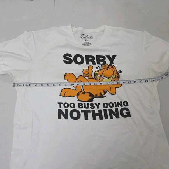 Men's Garfield T Shirt. Size 2XL Sorry Busy Doing Nothing 100% Cotton - Picture 6 of 7